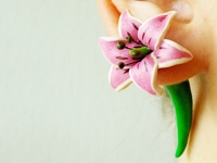 etsy JEWELRYandPLEASURE Polymer Clay Ear Flower